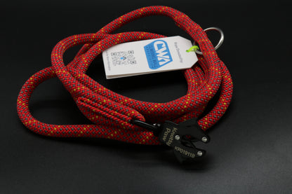 Red/Gray/Yellow - Crimson Flake - Upcycled Climbing Rope Dog Leash