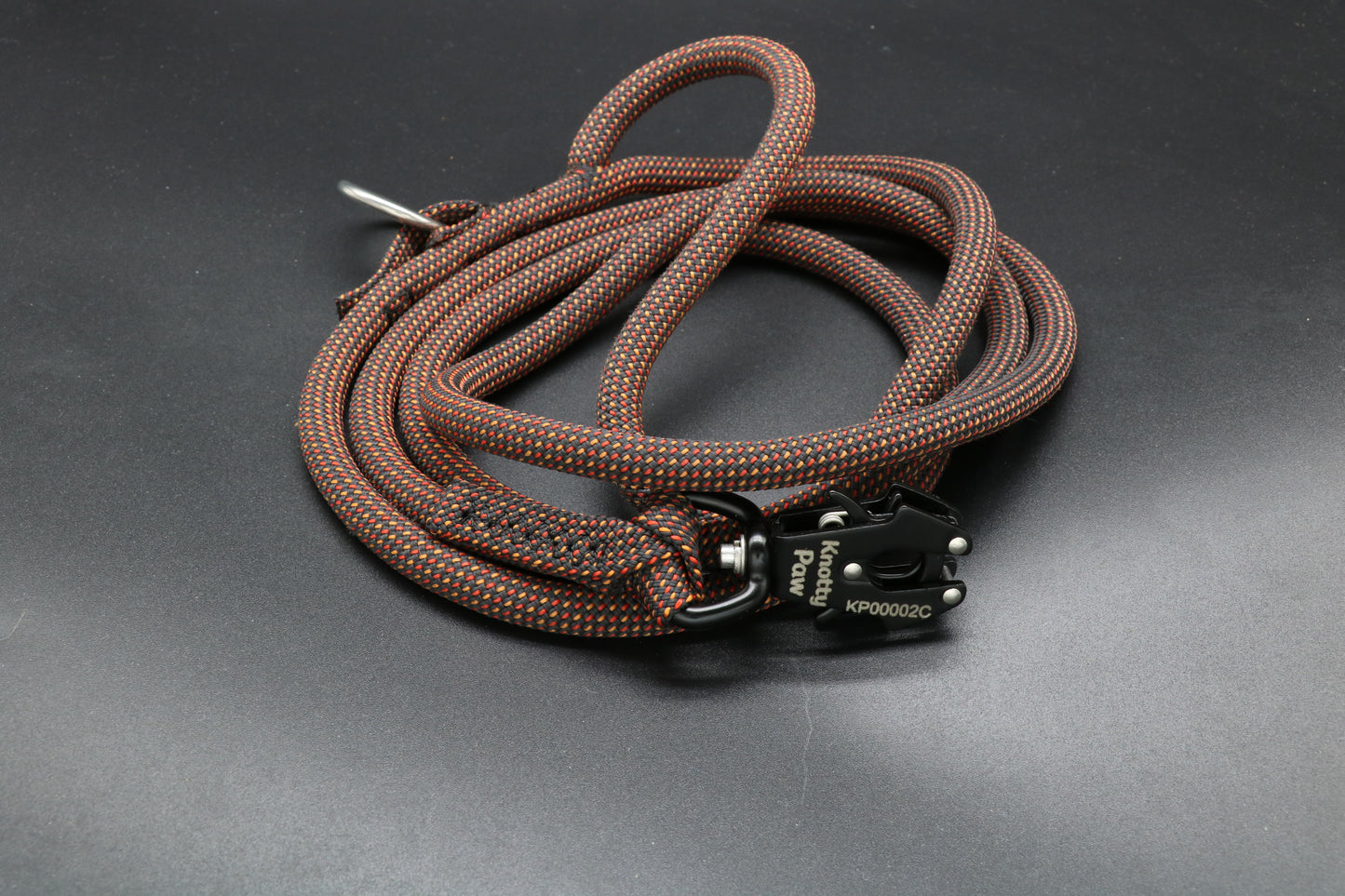 Black/Speckle - Iron Hearth - Upcycled Climbing Rope Dog Leash