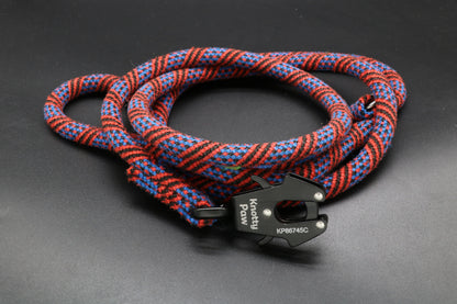 Red/Blue/Black - Crimson Crux - Upcycled Climbing Rope Dog Leash