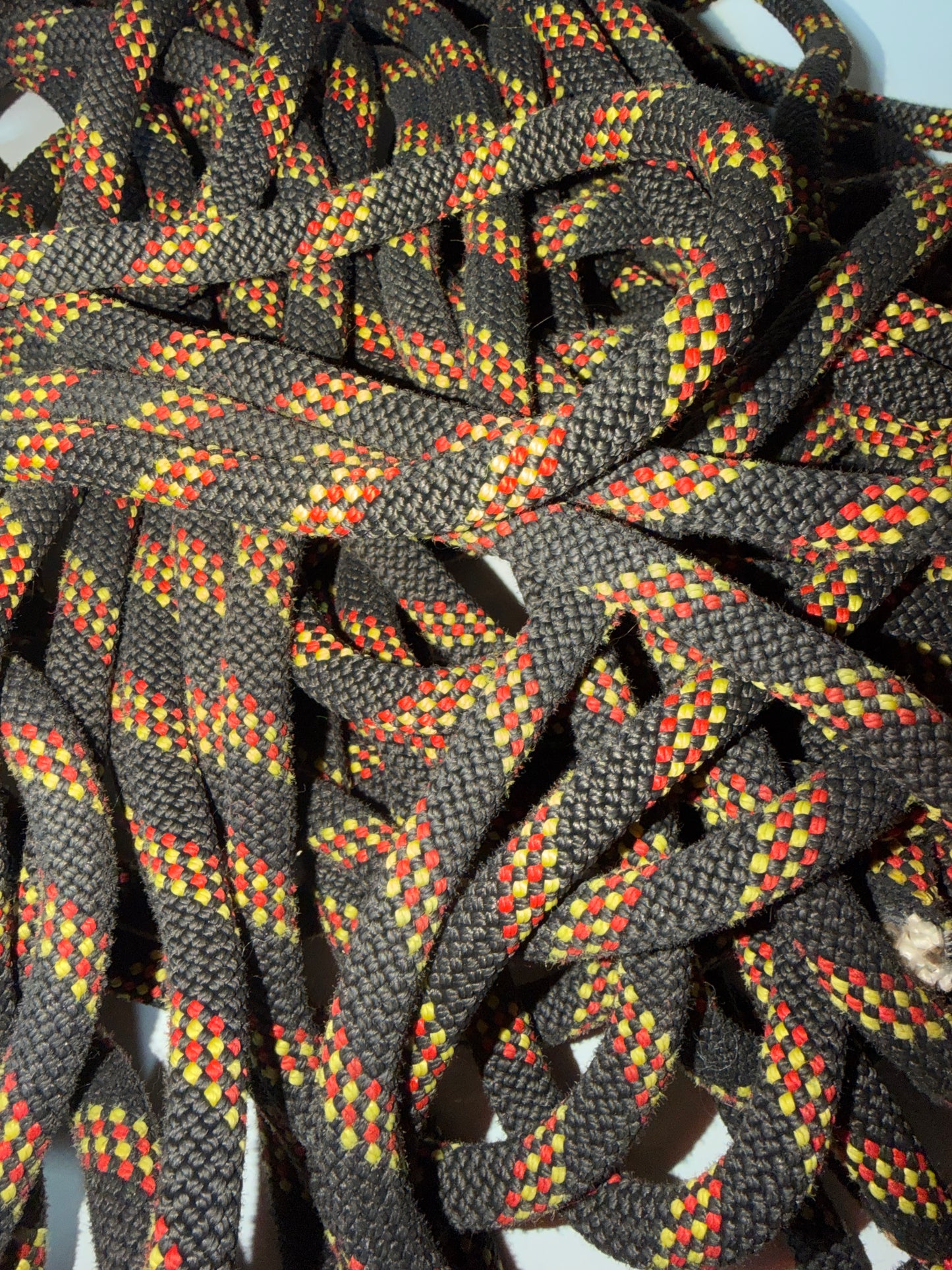 Black/Red/Yellow -Molten Trail - Upcycled Climbing Rope Dog Leash
