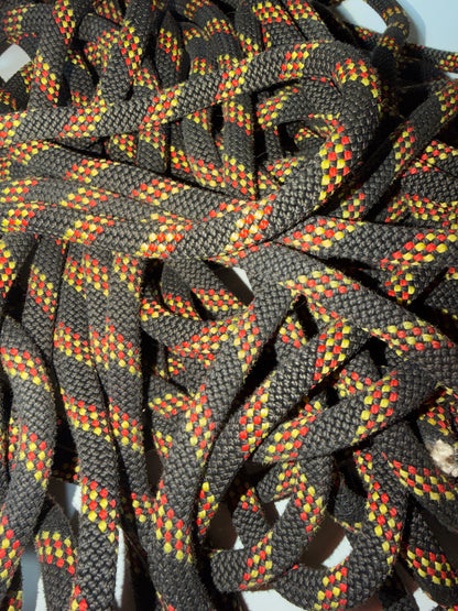 Black/Red/Yellow -Molten Trail - Upcycled Climbing Rope Dog Leash